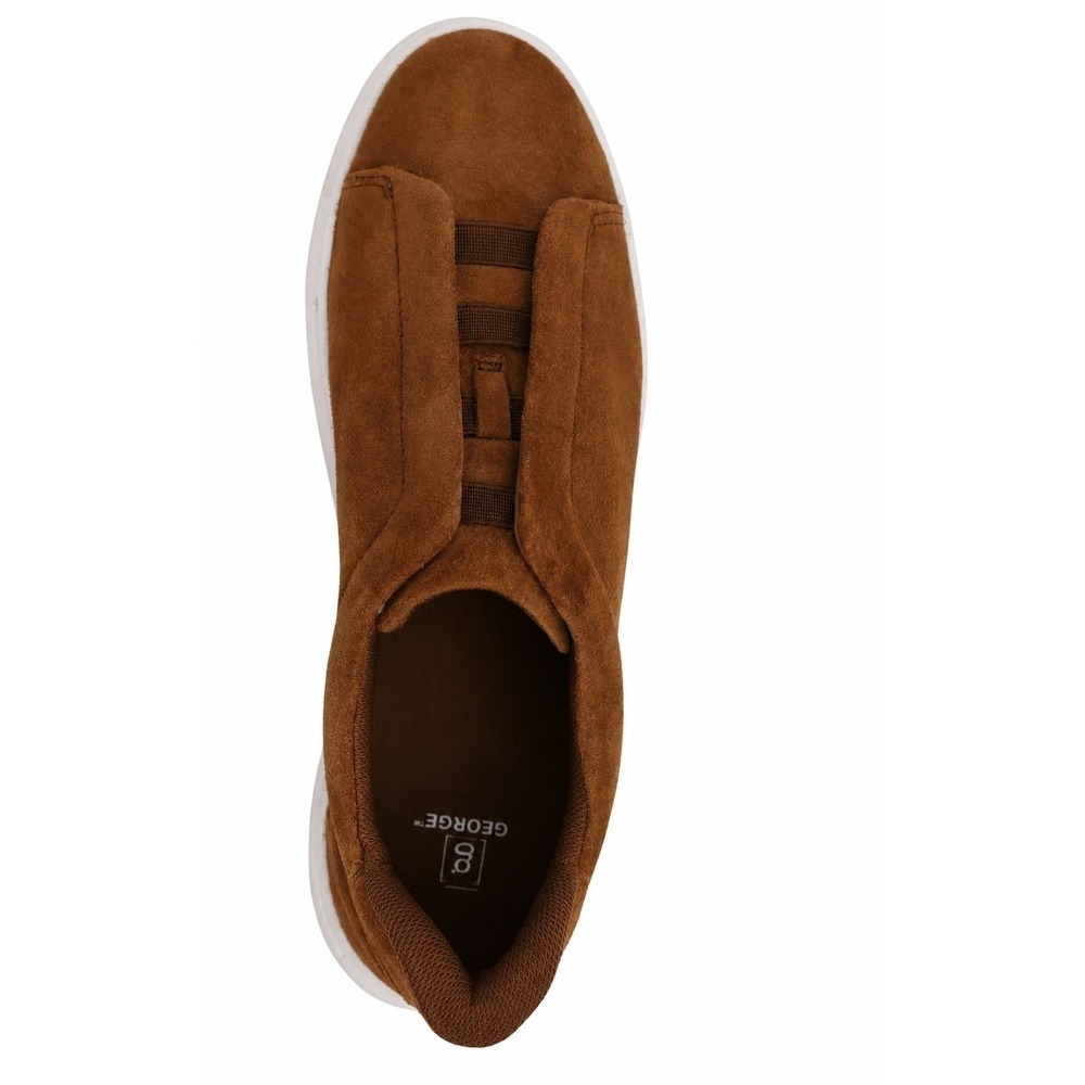 George Suede Leather Slip-On Sneakers Brown Men's Size 10 NWT New - Picture 5 of 8